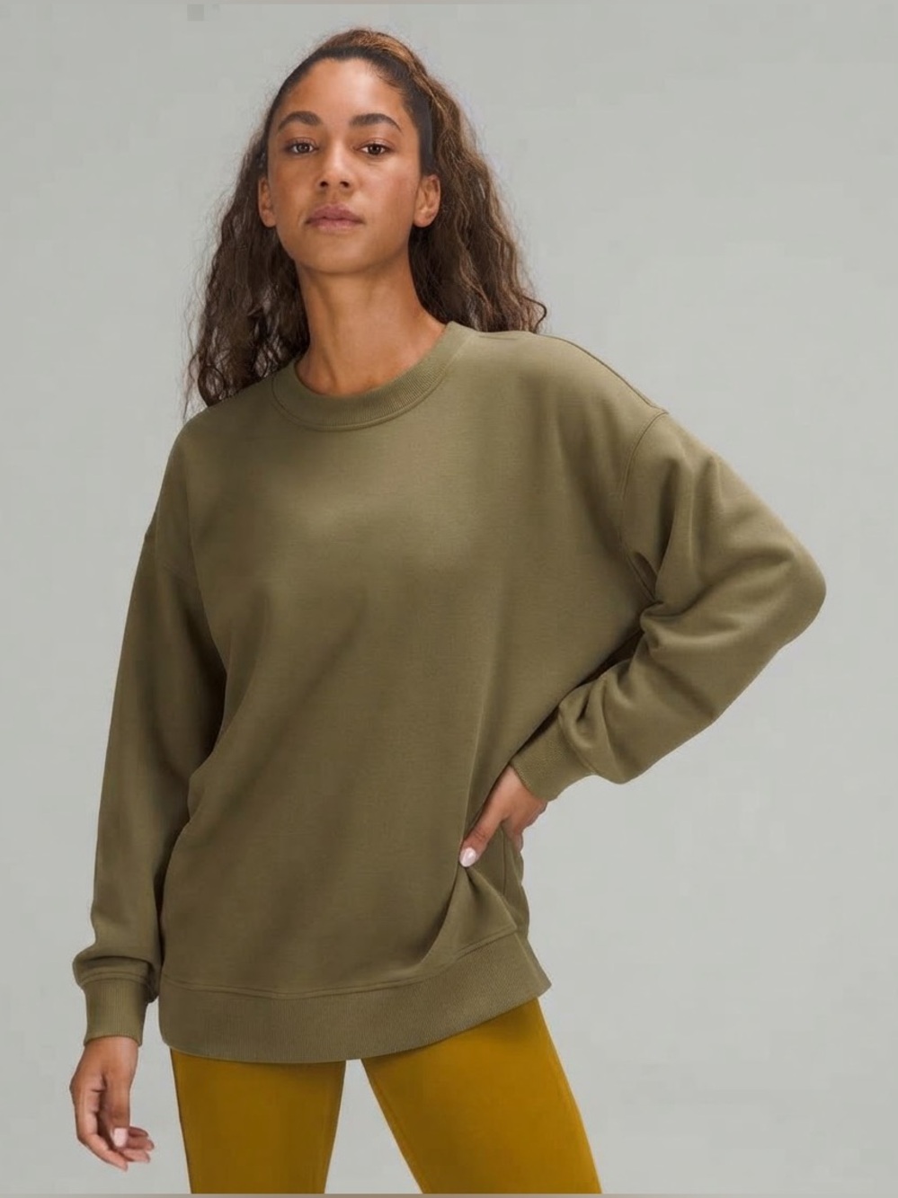 Lululemon Perfectly Oversized Crewneck Sweatshirt – Olive Green